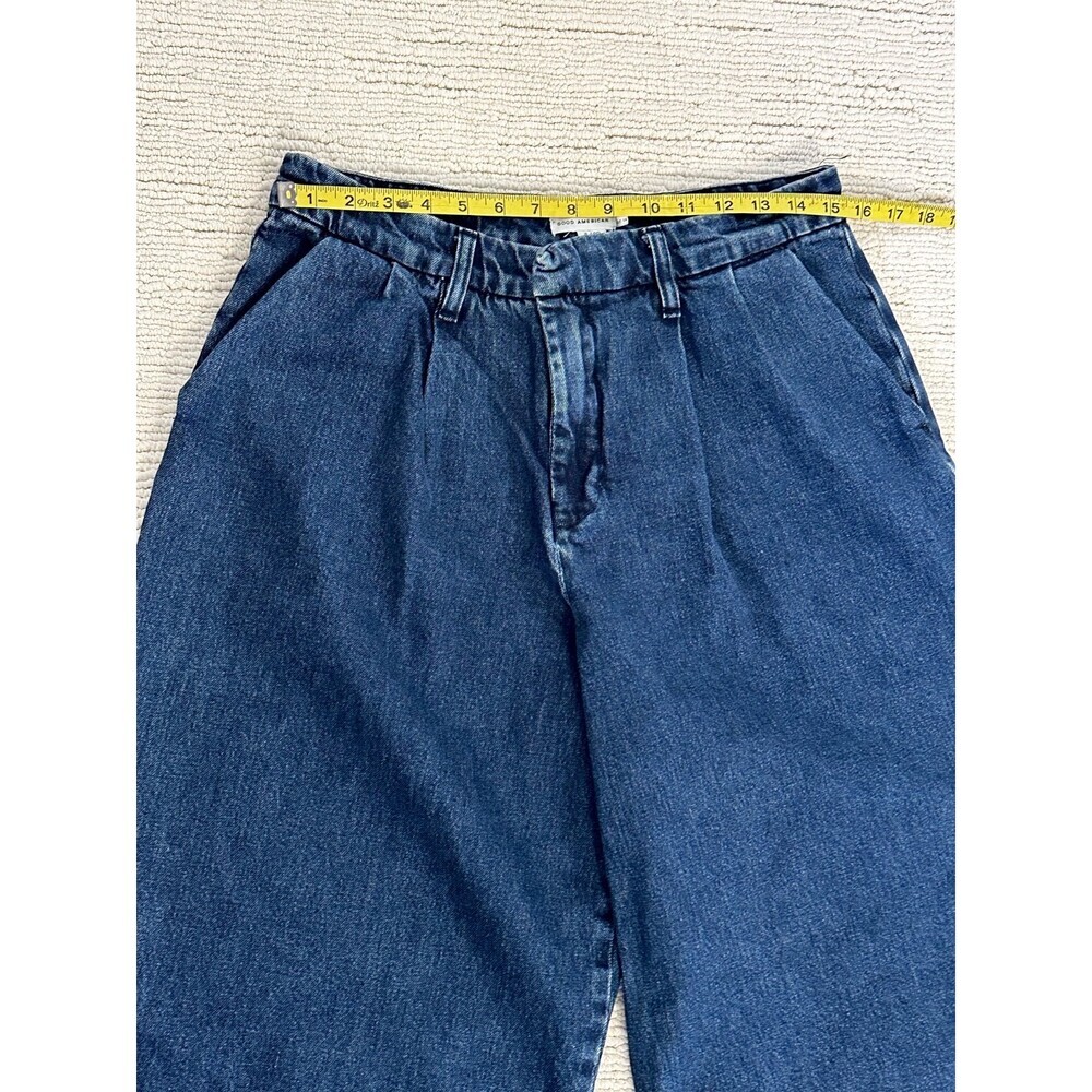 GOOD AMERICAN 90s Pleated Trouser 29 Blue Jeans Streetwear Academia Office Baggy - Picture 7 of 15